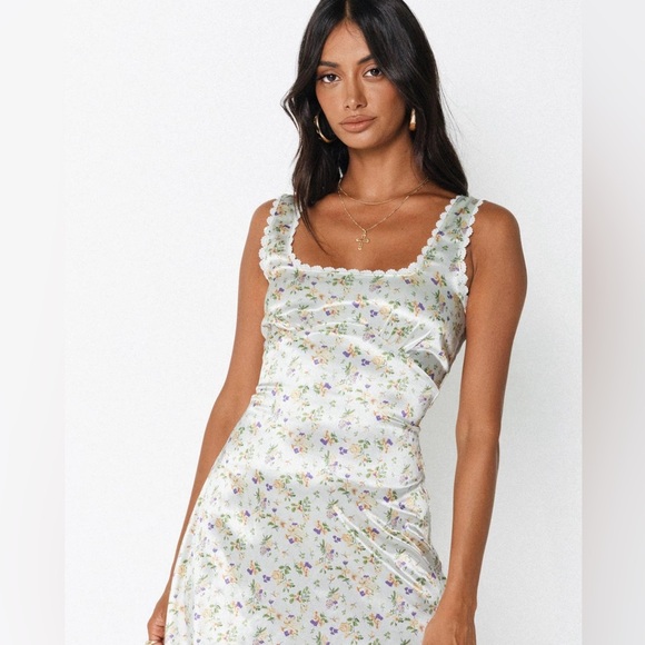 Berlin Satin Mini Dress White - Picture 2 of 7